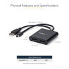 StarTech.com 2-Port Multi Monitor Adapter, Mini DisplayPort to DP MST Hub, Dual 4K 30Hz, Video Splitter for Extended Desktop Mode, Windows - 2-port Mini DisplayPort to DisplayPort multi-monitor adapter drives dual DP displays at up to 4K 30Hz to exte