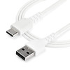 StarTech.com 2m USB A to USB C Charging Cable - Durable Fast Charge & Sync USB 2.0 to USB Type C Data Cord - Aramid Fiber M/M 3A White - USB A to USB C charging cable w/ aramid fiber sheltering the heavy duty cord from stress of bends & pulls - High 