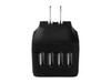 StarTech.com Travel USB Wall Charger â?" 4 Port â?" Black â?" Universal Travel Adapter â?" International Power Adapter â?" USB Charger - Charge 2 tablets and 2 phones simultaneously, from almost anywhere in the world - 4 Port USB Wall Charger - Inter