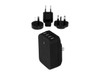 StarTech.com Travel USB Wall Charger â?" 4 Port â?" Black â?" Universal Travel Adapter â?" International Power Adapter â?" USB Charger - Charge 2 tablets and 2 phones simultaneously, from almost anywhere in the world - 4 Port USB Wall Charger - Inter