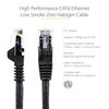 StarTech.com 30cm(1ft) CAT6 Ethernet Cable, LSZH (Low Smoke Zero Halogen) 10 GbE Snagless 100W PoE UTP RJ45 Black Network Patch Cord, ETL - 1ft/30cm Black LSZH CAT6 Ethernet Cable - 10GbE Multi Gigabit 1/2.5/5Gbps/10Gbps to 55m - 100W PoE++ - ANSI/TI