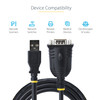 StarTech.com 3ft (1m) USB to Serial Cable, DB9 Male RS232 to USB Converter, USB to Serial Adapter, COM Port Adapter with Prolific IC - Use current and legacy serial RS232 devices w/ this USB to serial cable - Use the USB to RS232 serial adapter w/ ba