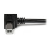 StarTech.com 3m USB 2.0 A to Right Angle B Cable - M/M - Connect hard-to-reach USB 2.0 peripherals, for installation in narrow spaces - USB Printer Cable - 3m USB A to B Cable - 3 m Right Angle USB Cable - Right Angle USB B Cable - Right Angle USB Pr