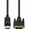 6ft DisplayPort 1.2 Male to DVI-D Dual Link (24+1 pin) Male Black Cable For Resolution Up to 2560x1600 (WQXGA) - 100% compatible and guaranteed to work