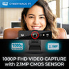 Adesso CyberTrack F1 Webcam - 2.1 Megapixel - 30 fps - USB 2.0 - 1920 x 1080 Video - CMOS Sensor - Fixed Focus - 120° Angle - Microphone - Monitor, Notebook, TV - Windows 10