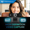 Adesso CyberTrack K1 Webcam - 2.1 Megapixel - 30 fps - USB 2.0 - 1920 x 1080 Video - CMOS Sensor - Fixed Focus - 120° Angle - Microphone - Monitor, Notebook, TV - Windows 10