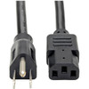 Tripp Lite by Eaton Computer Power Cord NEMA 5-15P to C13 - Heavy-Duty 15A 125V 14 AWG 6 ft. (1.83 m) Black - 14AWG 15A (NEMA 5-15P to IEC-320-C13) 6-ft.