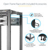 StarTech.com 4-Post 25U Mobile Open Frame Server Rack, 19in Network Rack with Casters, Rolling Rack for Computer/AV/Data/IT Equipment - 4-Post 25U Mobile open frame server rack for Data/IT equipment - 22-40in (56-101cm) Mounting Depth; 4ft (1.2m) Hei
