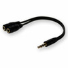 3.5mm Audio Input Male to 2x3.5mm Audio Output Female Black Adapter - 100% compatible and guaranteed to work
