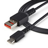 StarTech.com 3ft (1m) Secure Charging Cable, USB-A to USB-C Data Blocker Charge-Only Cable, Secure Charger Adapter Cable for Phone/Tablet - 3ft USB-A to USB-C Secure Charging Data Blocker Adapter Cable - Prevents data theft/spyware/malware - Power-On