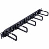 StarTech.com 1U 19" Cable Management Organizer - D Ring Hook Network/Server Rack Cord Manager - Data Center Horizontal Wire Panel - 1U 19in cable management organizer - D ring hook horizontal - Fits into any standard 2/4 post server/network rack - In