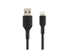 Belkin BoostCharge Lightning to USB-A Cable (15cm / 6in, Black) - 5.91" Lightning/USB Data Transfer Cable - First End: Lightning - Second End: USB Type A - MFI - Black