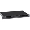Black Box Rackmount Fiber Shelf, 1U, 3-Adapter Panel - For Patch Panel, Adapter Panel - 1U Rack Height x 23" Rack Width - Rack-mountable - Black - Cold-rolled Steel (CRS)