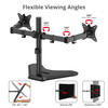SIIG Articulated Freestanding Dual Monitor Desk Stand - 13"-27" - Up to 27" Screen Support - 34 lb Load Capacity - 18.3" Height x 28.5" Width x 12.4" Depth - Freestanding, Desktop - Steel - Black