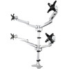 Desk Mount Quad Monitor Arm - 4 VESA Displays up to 30" -Premium Ergonomic Articulating Adjustable Pole Mount - Clamp/Gromme - VESA 75x75/100x100mm desk mount quad monitor arm 2x2 supports 4 displays up to 30in (24.8lb/screen) - Ergonomic height adju