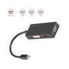 SIIG Mini DisplayPort to 4K HDMI/DVI/VGA 3-in-1 Adapter - 5.91" DVI-D/HDMI/Mini DisplayPort/VGA A/V Cable for Projector, Monitor, Notebook - First End: 1 x 20-pin Mini DisplayPort Digital Audio/Video - Male - Second End: 1 x 19-pin HDMI Digital Audio