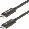 StarTech.com 6ft (2m) Active Thunderbolt 4 Cable, 40Gbps, 100W PD, 4K/8K Video, Intel-Certified, Compatible w/Thunderbolt 3/USB 3.2/DisplayPort - 6.6ft (2m) Active Thunderbolt 4 cable w/ chipset enables optimal signal quality for consistent 40 Gbps p