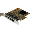 StarTech.com 4-Port PCI Express Gigabit Network Adapter Card - Quad-Port PCIe Gigabit NIC - Add four Gigabit Ethernet ports to a client, server or workstation through one PCI Express slot - 4-Port PCI Express Gigabit network adapter card - Quad-port 