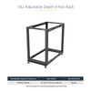 StarTech.com 4-Post 18U Mobile Open Frame Server Rack, 19" Network Rack with Casters, Rolling Rack for Computer/AV/Data/IT Equipment - 4-Post 8U open frame server rack for Data/IT equipment - 22-40in (56-101cm) Mounting Depth; 18in (46cm) Height, 120