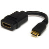 StarTech.com 5in Mini HDMI to HDMI Adapter, 4K High Speed HDMI Adapter, 4K 30Hz Ultra HD High Speed HDMI Adapter, UHD Mini HDMI Adapter 4K - Mini HDMI to HDMI Adapter; 4K 30Hz/Full HD 1080p/10.2 Gbps bandwidth/8Ch Audio/HDMI 1.4; Compact (1.1"/28mm l