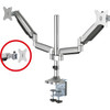 SIIG Dual Monitor Gas Spring Desk Mount with USB Port - 17" to 32" - VESA 75x75 & 100x100 - Supports Up to 19.8 lbs which matches most 32-inch large screens on the market - Flexiable & Free Adjustment / Cable Management design / Detachable VESA Plate