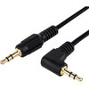 Rocstor Premium Slim 3.5mm to Right Angle Stereo Audio Cable 10 ft - M/M - Mini-phone Male Stereo Audio - Mini-phone Male Stereo Audio Male to Right Angle Male- .3m - Black - For Smartphone, Mobile Phones, iPhone (with Headphone Jack), iPod AND MP3 P