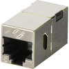 Black Box Cat.6 Shielded Straight-Pin Coupler - Metal - 1 Pack - 1 x RJ-45 Network Female - 1 x RJ-45 Network Female - TAA Compliant