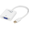 SIIG Mini DisplayPort to VGA Adapter Converter - Mini DisplayPort/VGA Video Cable for Notebook, Video Device - First End: 1 x 20-pin Mini DisplayPort 1.1a Digital Audio/Video - Male - Second End: 1 x 15-pin HD-15 - Female - Gold Plated Connector - Wh