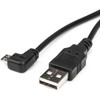 Rocstor Premium 1 ft Micro USB Cable - A to Right Angled Micro B - USB Type A Male - Micro USB Type B Male - 1ft - Black USB Cable - 1 ft USB Data Transfer Cable for Digital Camera, Smartphone, PDA, Tablet PC, GPS - First End: USB Type A - Male - Sec