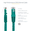 StarTech.com 15ft CAT6 Ethernet Cable - Green Molded Gigabit - 100W PoE UTP 650MHz - Category 6 Patch Cord UL Certified Wiring/TIA - 15ft Green CAT6 Ethernet cable delivers Multi Gigabit 1/2.5/5Gbps & 10Gbps up to 160ft - 650MHz - Fluke tested to ANS