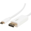 Rocstor Premium 6ft / 2m USB Type C to DisplayPort Cable - USB C to DP Cable - 4K 60Hz - White - DisplayPort/USB for Video Device, Monitor, Workstation, Projector, MacBook, Chromebook, Notebook, Ultrabook, TV - 6ft - 1 Pack - 1 x Type C Male USB - 1 