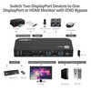 SIIG 2x1 DisplayPort 4K KVM USB 3.0 Switch with Remote Control - Allows you to control 2 DisplayPort 1.4 computers using one keyboard and mouse, DP 1.4/8K@30, HDMI 4K@60, USB 3.0 ports, 3.5mm Phone & Mic Jacks, Switch Button, Hotkeys, Remote Control