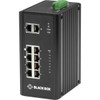Black Box Industrial (8) 10/100/1000 PoE + (2) Gigabit Ethernet Switch - 10 Ports - Gigabit Ethernet - 10/100/1000Base-TX - 2 Layer Supported - Twisted Pair - Wall Mountable, DIN Rail Mountable, Panel-mountable - 1 Year Limited Warranty
