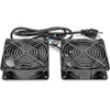 SolidRack Two (2) Fan Set for Wall Rack Cabinet US - 2 Pack - 110v - 568.5 gal/min Maximum Airflow - 2700 rpm - 44 dB Noise - Plastic, Steel - 2 pc(s) - Fan Airflow for Rocstor SolidRack 6U, 9U, 12U Racks- Black