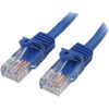 StarTech.com 10 ft Blue Snagless Cat5e UTP Patch Cable - Make Fast Ethernet network connections using this high quality Cat5e Cable, with Power-over-Ethernet capability - 10ft Cat5e Patch Cable - 10ft Cat 5e Patch Cable - 10ft Cat5e Patch Cord - 10ft