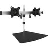 SIIG Easy-Adjust Dual Monitor Desk Stand - 13" to 27" - Up to 27" Screen Support - 35.20 lb Load Capacity - 10.9" Height x 29.9" Width x 16.1" Depth - Desktop - Aluminum - Black, Silver