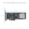 StarTech.com 4-Port 2.5G NBASE-T PCIe Network Card, Computer Network Card Interface, Intel® I225-V, Quad-Port Ethernet, Multi-Gigabit NIC - Quad-port 2.5Gbps interface NIC; PCIe network card w/ Intel® I225V - Supports NBASE-T, Multi-Gigabit speeds, I
