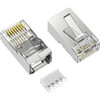 Axiom RJ45 Cat.6 Shielded Plug w/Inserter, Solid/Stranded Wire, 50 Micron, 100-Pack - 100 Pack - Clear