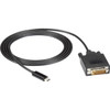 Black Box USB-C Adapter Cable - USB-C to DVI Adapter, 1080p @ 60Hz, DP 1.2 Alt Mode - 6 ft DVI-D/USB-C Video Cable for Video Device, Notebook, Tablet, Smartphone, Monitor, Projector - First End: 1 x USB Type C - Male - Second End: 1 x DVI-D (Dual-Lin