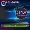 TRENDnet 52-Port Gigabit Web Smart PoE+ Switch with 10G SFP+ Slots - 48 Ports - Manageable - Gigabit Ethernet, 10 Gigabit Ethernet - 1000Base-T, 10GBase-X - TAA Compliant - 2 Layer Supported - Modular - 57.40 W Power Consumption - 410 W PoE Budget - 
