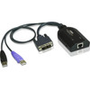 ATEN DVI USB Virtual Media KVM Adapter Cable with Smart Card Reader (CPU Module)-TAA Compliant - 3.60" DVI/RJ-45/USB KVM Cable for KVM Switch, Card Reader, Keyboard/Mouse, Video Device - First End: 1 x RJ-45 Network - Female - Second End: 1 x 19-pin 