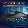 TRENDnet 6-Port 10G Switch, 4 x 2.5G RJ-45 Base-T Ports, 2 x 10G RJ-45 Ports, 60Gbps Switching Capacity, Wall Mountable, 10 Gigabit Network Connections, Lifetime Protection, Black, TEG-S762 - 6 Ports - 2.5 Gigabit Ethernet, 10 Gigabit Ethernet - 2.5G