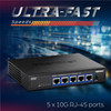 TRENDnet 5-Port 10G Switch, 5 x 10G RJ-45 Ports, 100Gbps Switching Capacity, Supports 2.5G and 5G-BASE-T Connections, Lifetime Protection, Black, TEG-S750 - 5 Ports - 10 Gigabit Ethernet - 10GBase-T - 2 Layer Supported - Power Adapter - 11.90 W Power