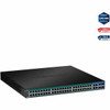 TRENDnet 52-Port Gigabit Web Smart PoE+ Switch, 48 Gigabit PoE+ Ports, 4 Shared Gigabit Ports (RJ-45 Or SFP), 370W PoE Power Budget, 104Gbps Switching Capacity, Lifetime Protection, Black, TPE-5240WS - 52-Port Gigabit Web Smart PoE+ Switch