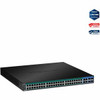 TRENDnet 52-Port Web Smart PoE+ Switch; 48 x Gigabit PoE+ Ports; 4 x Shared Gigabit Ports (RJ-45 or SFP); VLAN; QoS; LACP; IPv6 Support; 740W PoE Power Budget; Lifetime Protection; TPE-5048WS - 52-Port Gigabit Web Smart PoE+ Switch (740W)