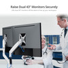 SIIG Dual Monitor Aluminum Heavy Duty Desk Mount with USB and Audio Ports - 17" to 35" - VESA 75x75, 100x100