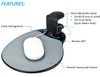 UNDER DESK SWIVEL ERGONOMIC MOUSE PLATFORM BLACK - 4" Height x 7.8" Width - Black - Metal, Plastic