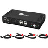 SIIG 2 Port 4K HDMI 2.0 Dual-Head Console KVM Switch with USB 2.0 - Dual 4K Displays - Supports Display Auto Scan - USB 2.0 Hub / 2x USB HID / Audio/MIC / Hotkey Switching / 2 Port Dual HDMI KVM Switch - USB-A 5Gbps - Hotkey/Push Button - Ultra HD 4K
