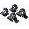 Rocstor Heavy Duty Casters - for Racks/Cabinets/Enclosures, Set of 4 Universal M6 2-inch Caster Wheels Kit - 2 Wheels Locking - 50x73mm Pattern Casters - Swivel - Set of 4 replacement casters (M6 2-inch) for server rack - Bolt Pattern: 50 x 73 mm; Wh