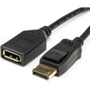 Rocstor Premium 6 ft DisplayPort Video Extension Cable - M/F - DisplayPort Male Video - DisplayPort Female Video - Black - Display Port Video Extension Cable - 6 ft DisplayPort A/V Cable for Audio/Video Device - First End: DisplayPort Digital Audio/V